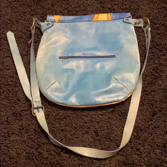 Boho Hand Painted Leather Purse - Picture 3 of 5